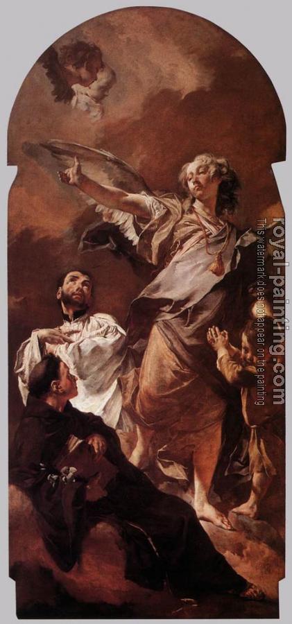 Giovanni Battista Piazzetta : The Guardian Angel With Sts Anthony Of Padau And Gaetano Thiene